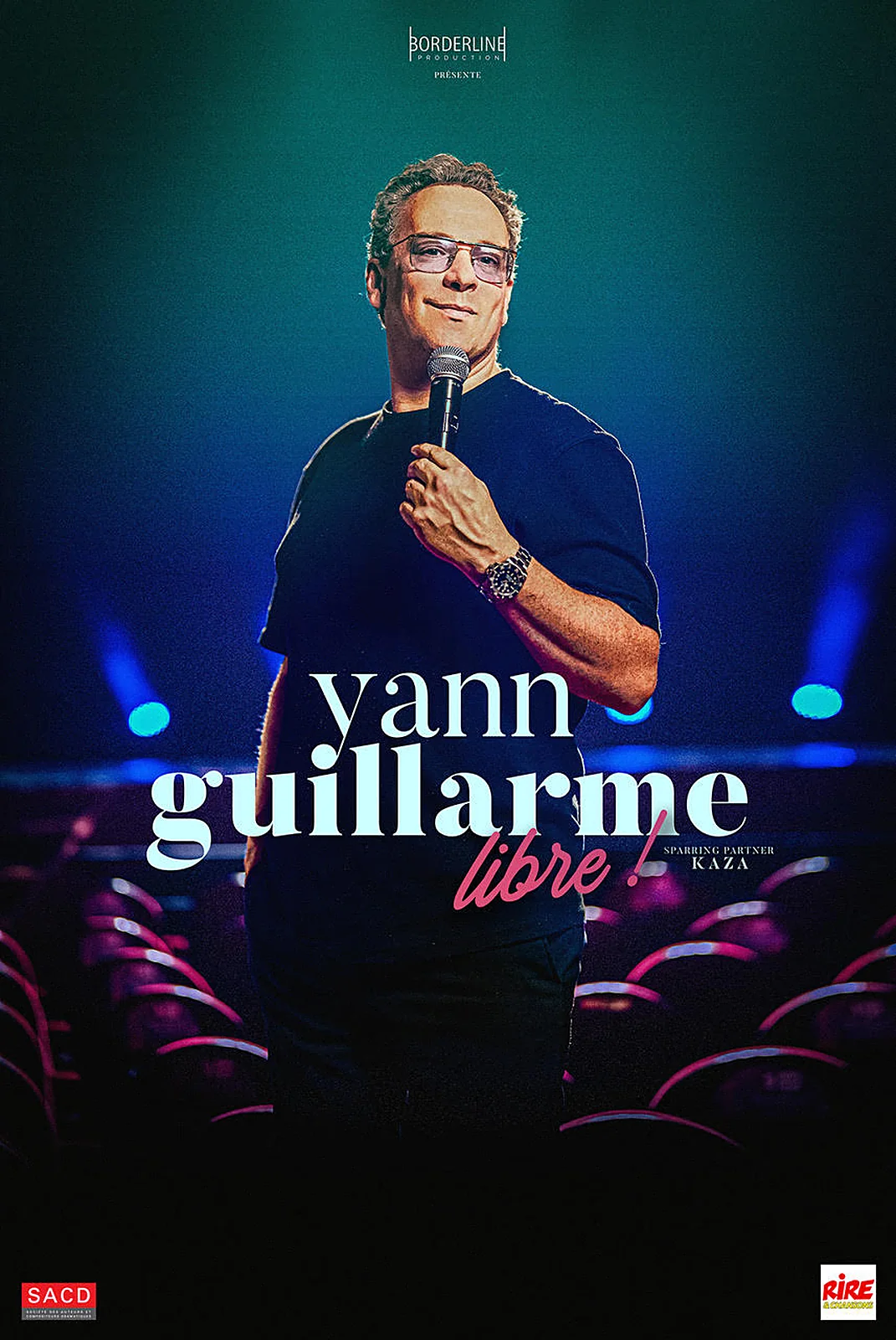 Affiche de Yann Guillarme «&nbsp;Libre&nbsp;!&nbsp;», stand-up du réveillon le 31 décembre à la Cité 800 à Nantes