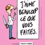 Affiche de J'aime beaucoup ce que vous faites à Nantes : un personnage cache un couteau en lançant un faux compliment