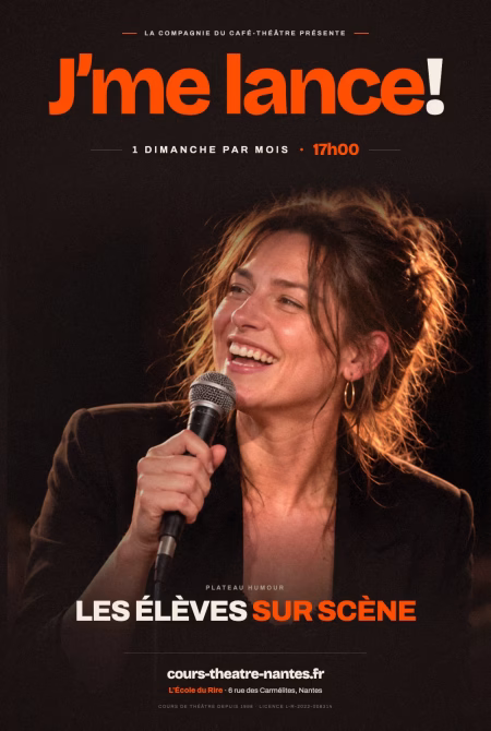 Plateau humour à Nantes – J'me lance !, les élèves de l'École du Rire sur scène au café-théâtre, un dimanche par mois à 17h